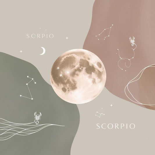 Full Moon illuminated with scorpio symbol