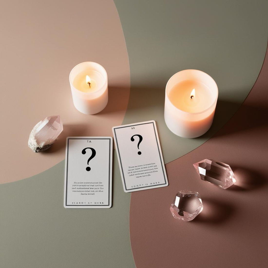 tarot cards with crystals and sage